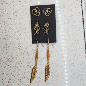 BFD Fashion Dangle & Rhinestone Earring Set